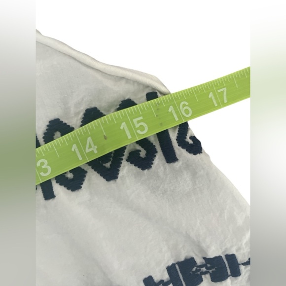 Madewell Ladies White Navy Print Embroidered Tank Top Size Small - Picture 4 of 4